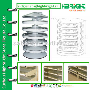 round island rotating metal pharmacy rack